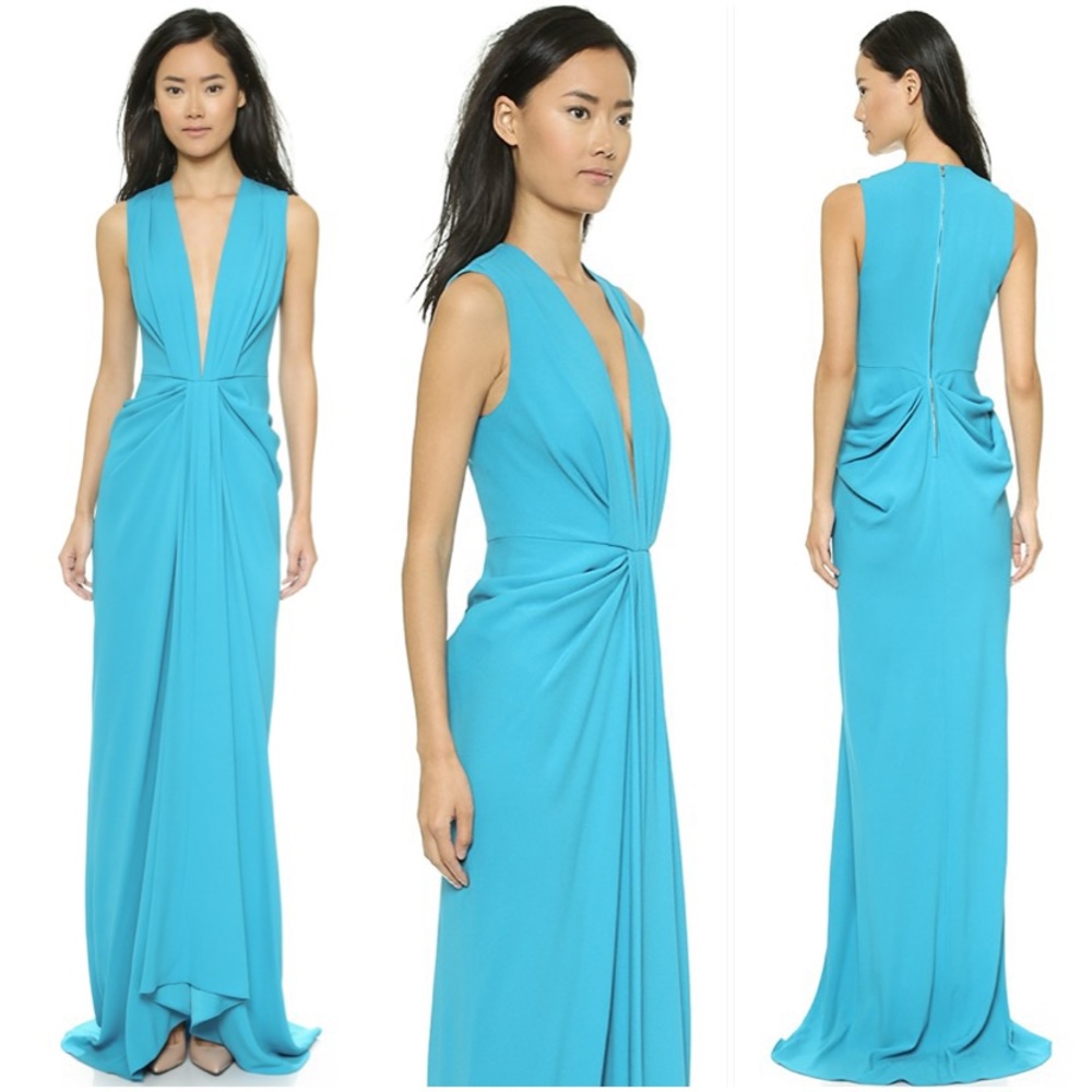 Thakoon Turquoise Draped Gown